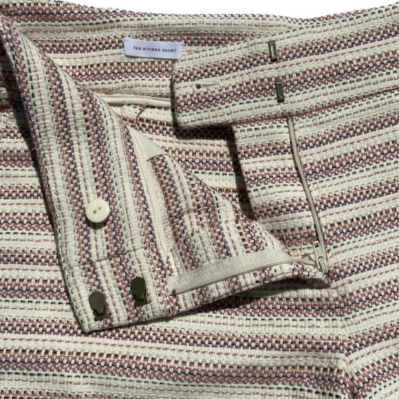 LOFT High Waist Striped Shorts - Cream and Pink - Picture 2 of 9